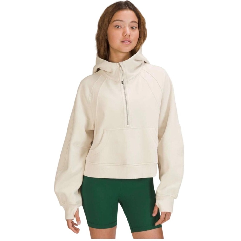 Lululemon Scuba Oversized Half-Zip Hoodie White Opal Women's XS/S